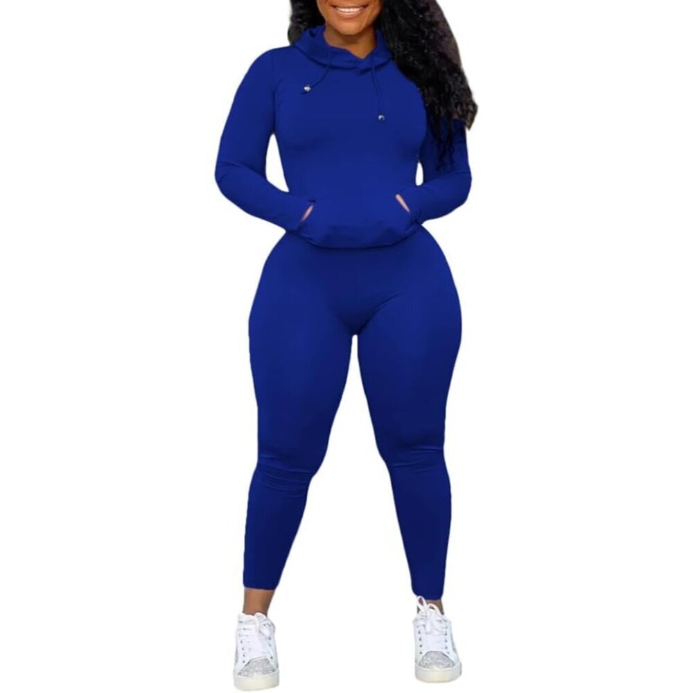 Women 2 Piece Workout Set Sweatshirt & Joggers Polyester Spandex